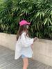 Women's High-End White Loose-Fit Shirt Jacket - Spring/Autumn 2026, Sun Protection Design