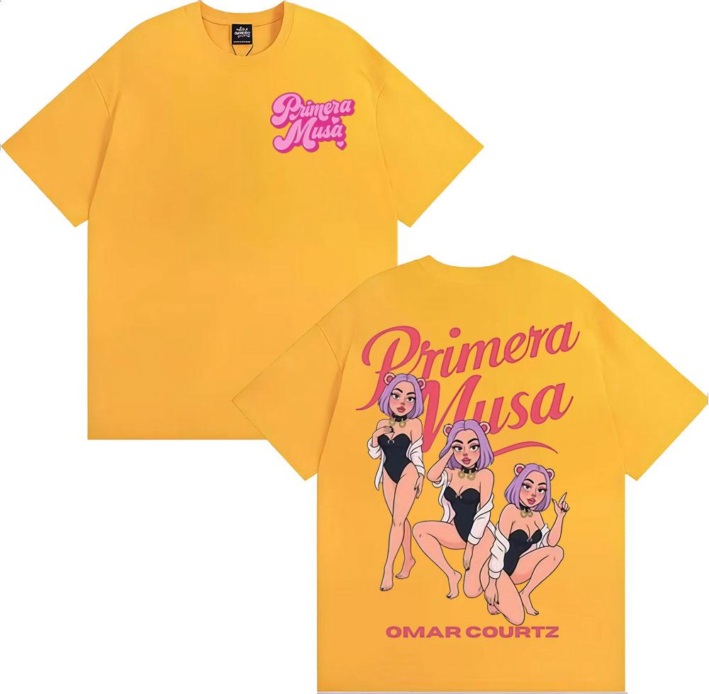 Omar Courtz Primera Musa World Tour 2025 Graphic T Shirt Retro Hip Hop High Street Tshirts Unisex Women Summer Tops Cotton Tshirt