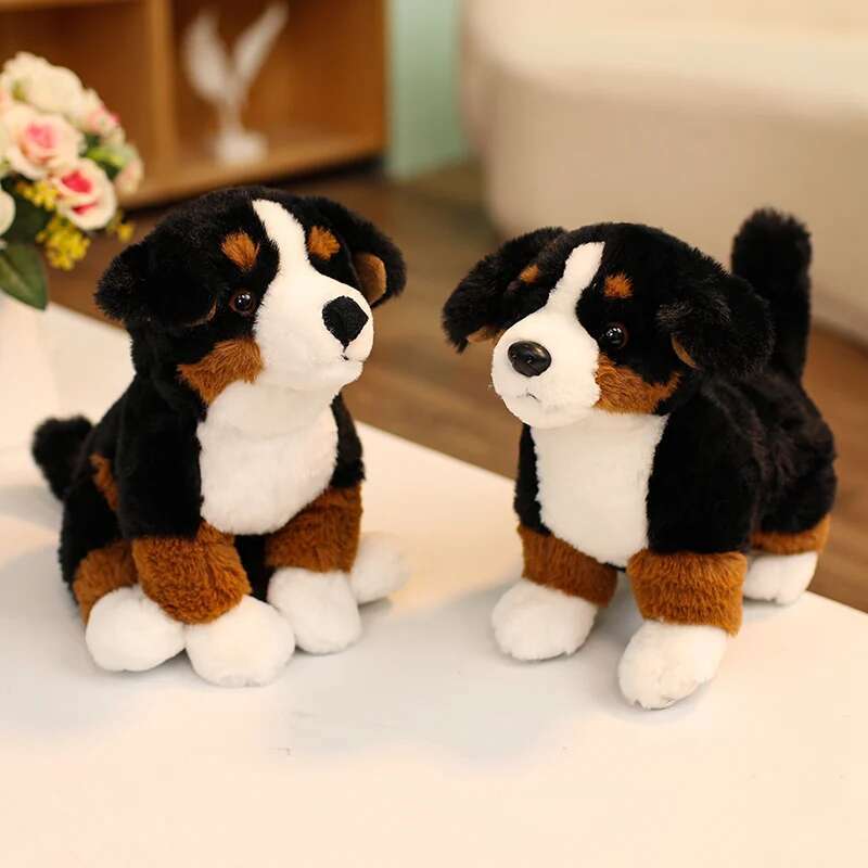 Adorable Bernese Mountain Dog Plush Toy Stuffed Animals Doll Three Postures Sit ,Stand,Down Kid Birthday Doll Home Decor