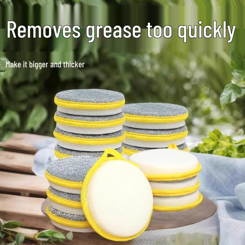 Двусторонняя антипригарная губка для мытья посуды и скребок - Волшебная салфетка-ластик.