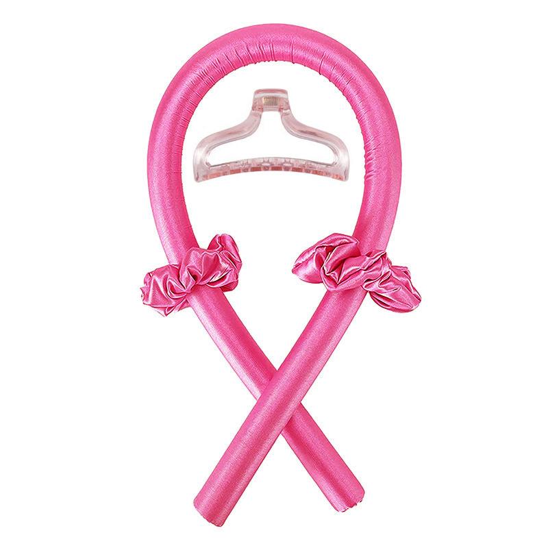 

1Set Woman Heatless Curling Rod Heatless Hair Curls Headband Make Hair Soft Shiny Hair Curler Hairdressing Tools Accessories рожевий червоний колір