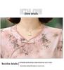 2025 Elegant Printed Short-Sleeved Qipao Dress for Middle-Aged and Elderly Women - Summer Wear