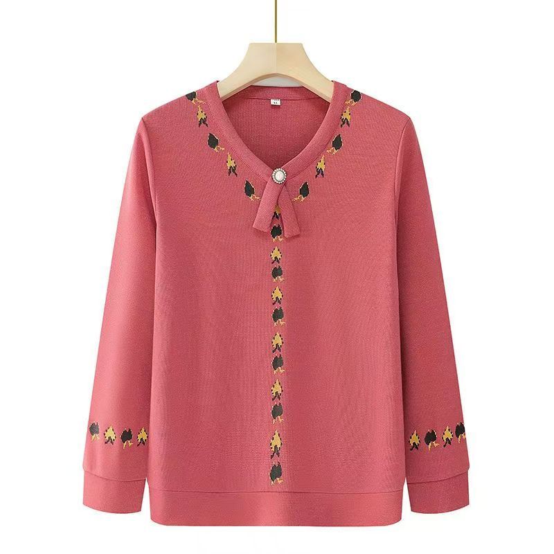 

Топ-базовая футболка с длинным рукавом из шифона с принтом, повседневный женский топ XL красный