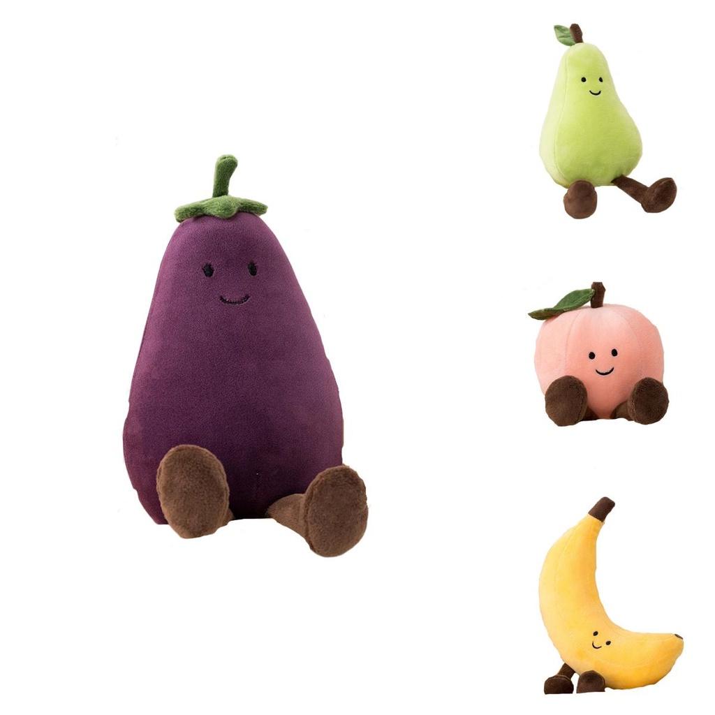 Adorable Fruit Party Plushies For Kids- Banana, Eggplant, Peach, And Pear Options!