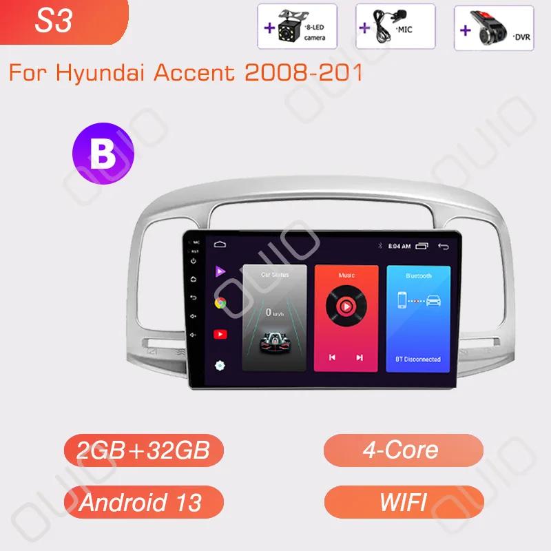 Android 13 Carplay radio For Hyundai Accent 2008 2009 2010 2011 Car stereo Multimedia Player android Auto GPS navigation 2DIN