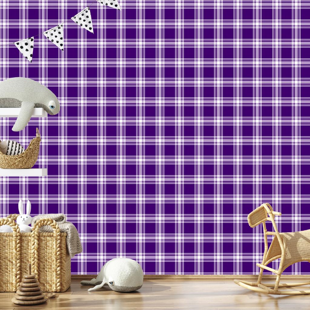 Purple and Lavender Checkered Wallpaper for Living Room and Bedroom 50x1000