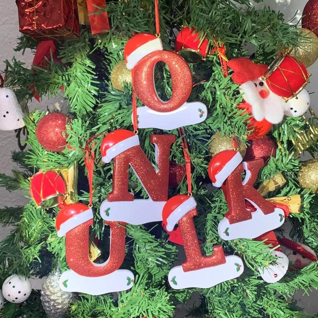 Chic 26 Letter Resin Alphabet Ornaments For Christmas Tree Unique Holiday Decor