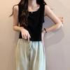 Pure Cotton Short Loose Suspender Vest Women's Summer New Large Size Outer Wear Inner Sports Bottom Sleeveless Top