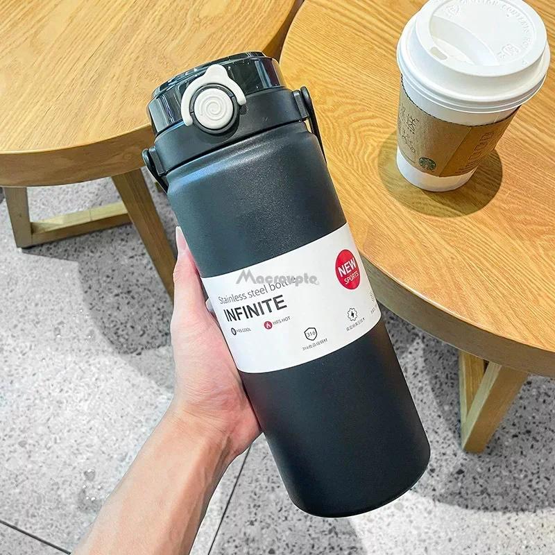 Bottiglia Termica da 1.2L ad Alta Capacità con Cannuccia in Acciaio Inossidabile Borraccia Termica Mantiene Freddo e Caldo Tazza Termica Borraccia Sottovuoto