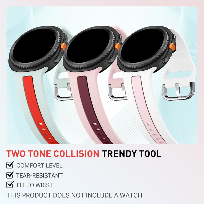 Two-Tone silicone band for Samsung Galaxy Watch 8 classic 40mm 44mm 46mm sport Replacement Bracelet For Galaxy Watch 8 Strap