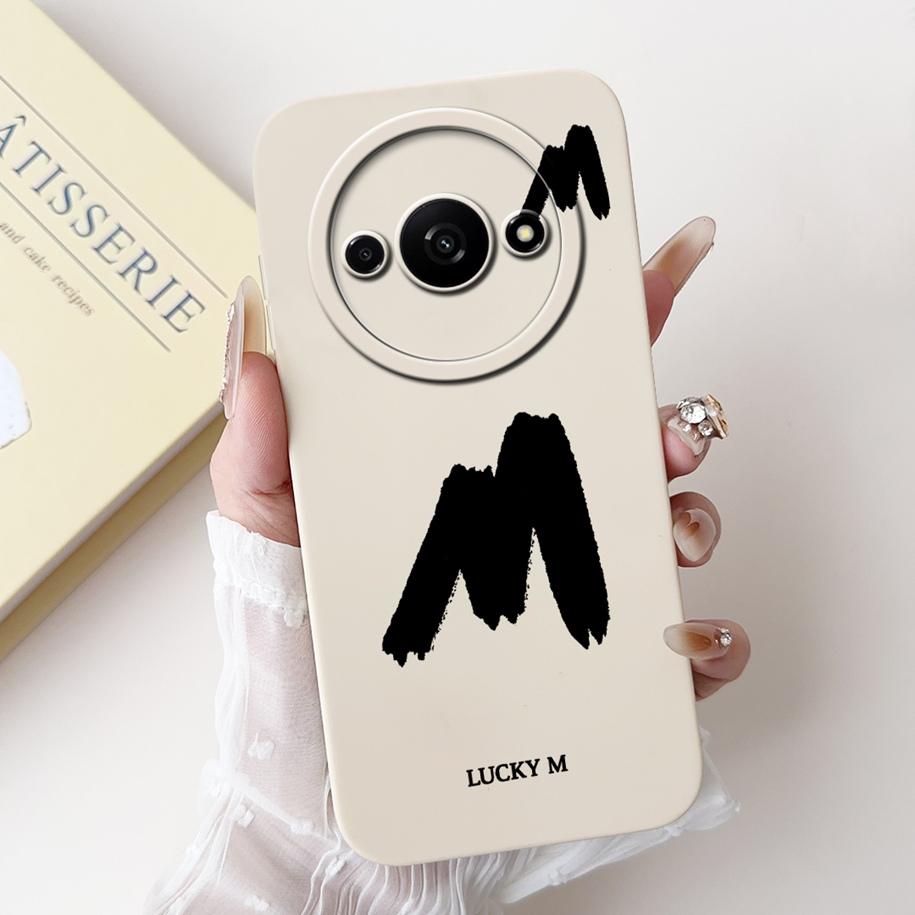 

For Xiaomi Poco C61 Case PocoC61 C 61 Cover Luxury Letters Soft White Black Silicone Matte Fundas For Xiaomi Redmi A3 A3x Bumper Redmi A3x