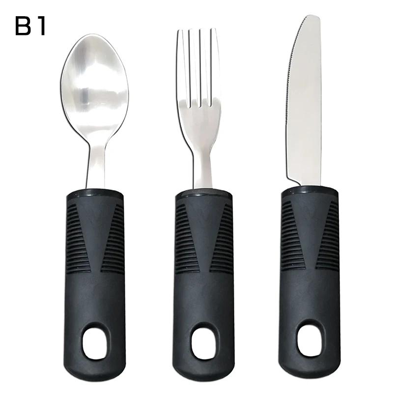 3/4/5Pcs/Set Elderly Adaptive Utensils Disabled Bendable Feeding Dinnerwares Parkinsons Self Training Spoon Fork Tableware