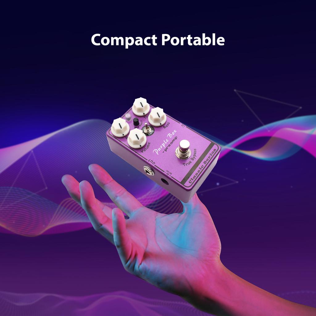 MOSKYAUDIO Guitar Effects Pedal Purple Box Overdrive Preamp Boost Compressor Wide Dynamic Tone Control True Bypass Metal Electri