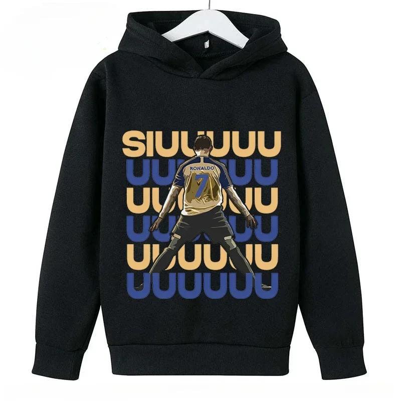 Spring Autumn Casual Children's Hoodie Sports Sweatshirt for Boys and Girls Ronaldo Printed Fashion Kids Pullover Top