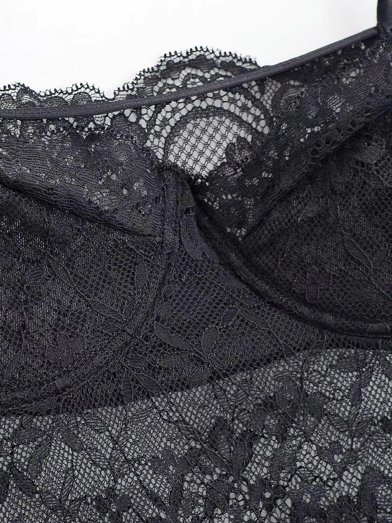 Elegant Sheer Lace Waist-Cinching Camisole Dress for Women – High-Grade A-Line Long Summer Dress