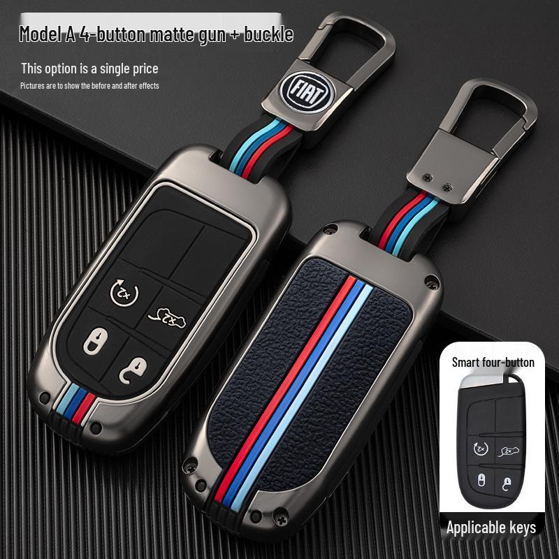 GAC Fiat Viaggio/Ottimo Car Key Case with Metal Shell and Buckle Protection