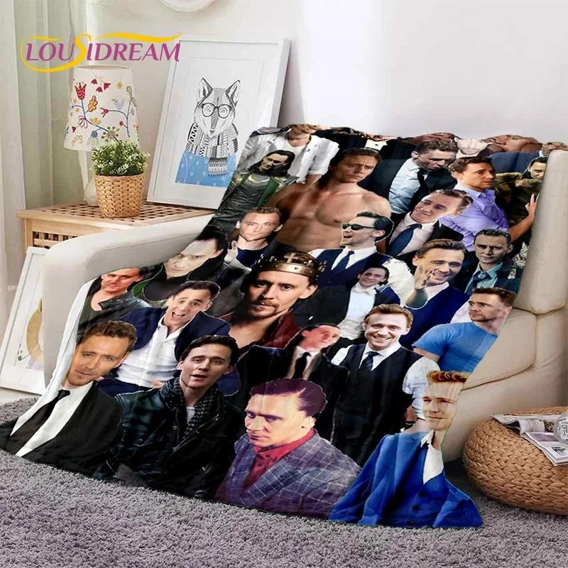 3D Tom Hiddleston Collage Actor Soft Flannel Blanket for Beds Bedroom Sofa Picnic,Throw Blanket for Outdoor Leisure Nap Gift Kid