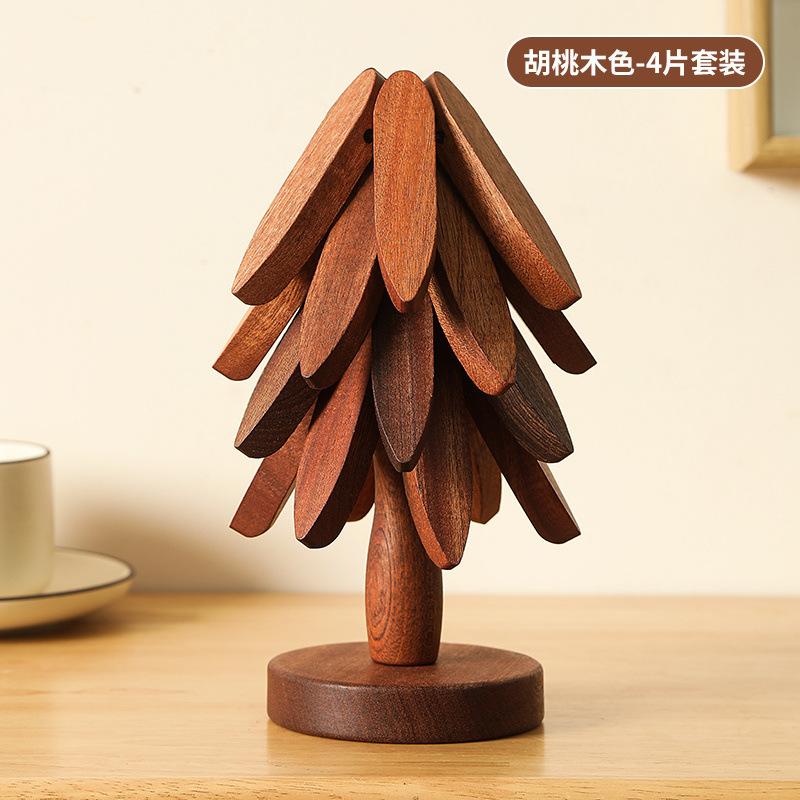 Kreatives Holz-Hitzebeständiges Pad Tischmatte Ein Baum Handschutz Topfhalter Untersetzer Esstisch Dekorative Accessoires