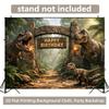 1 Stück 2D Hintergrundstoff Polyester-Hintergrundstoff für eine Geburtstagsparty in einer Dinosaurier-Dschungel-Geburtstagsparty-Banner