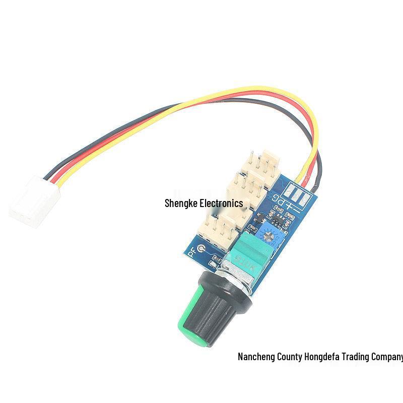 DC12V Manual PWM Fan Speed Controller with Switch, 4-Wire, Noise Reduction, 3A