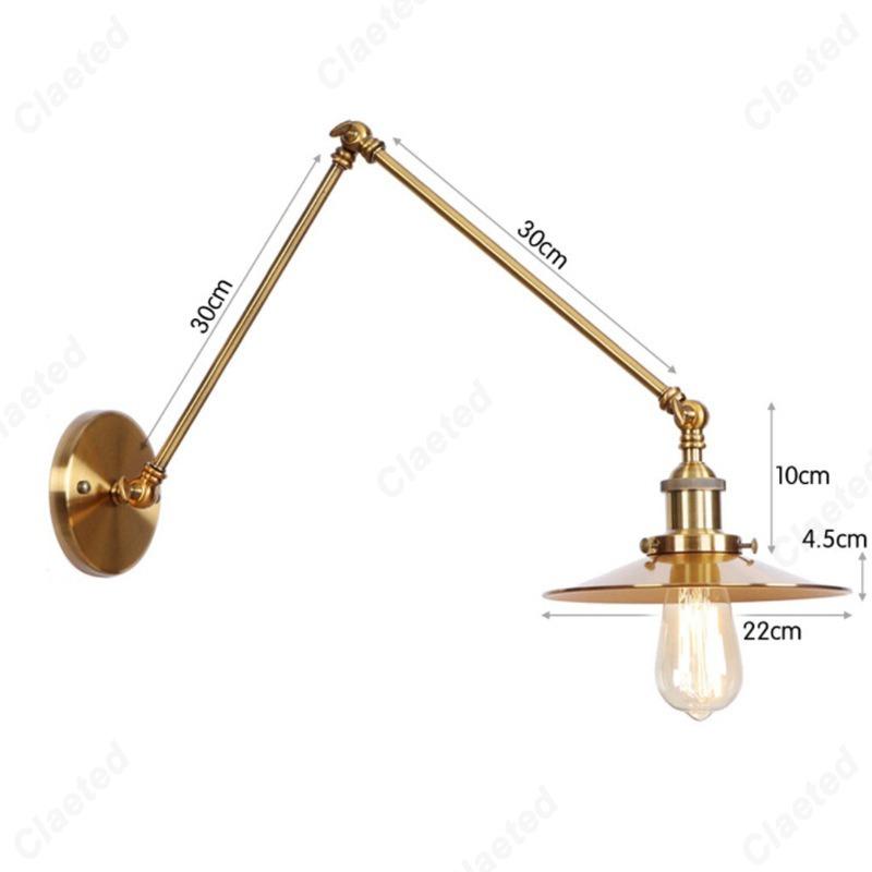 LED Minimalist Retro Gold E27 Wall Lamp Bedroom Bedside Lamp Home Dining Hall Corridor Staircase Decoration Lighting Fixture