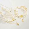 6Pcs/Set Seaside Shell Rice Beads Necklace Bracelets Set for Women Vintage Gold White Color Stacked Jewelry Set Beach Party Gift