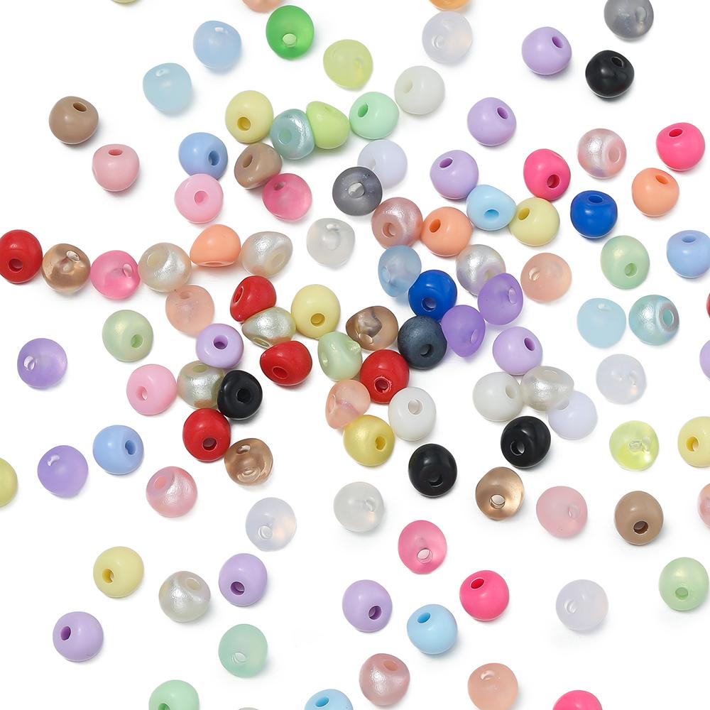 100pcs/Lot 5mm Mixed Color Acrylic Beads Mini Water Drop Spacer Loose Bead for DIY Bracelet Necklace Jewelry Making Supplies