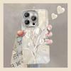 The White Tulip Chain Is Suitable for The Apple 16pro Tulle Phone Case with Bracket 15 High-end Feel 14/13 Lens Film
