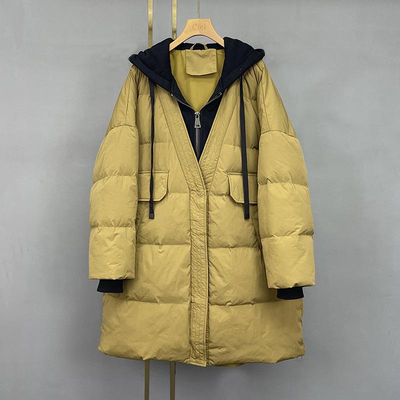 2024 осень и зима новый средний и длинный пуховик женская одежда корейская версия — фото 5