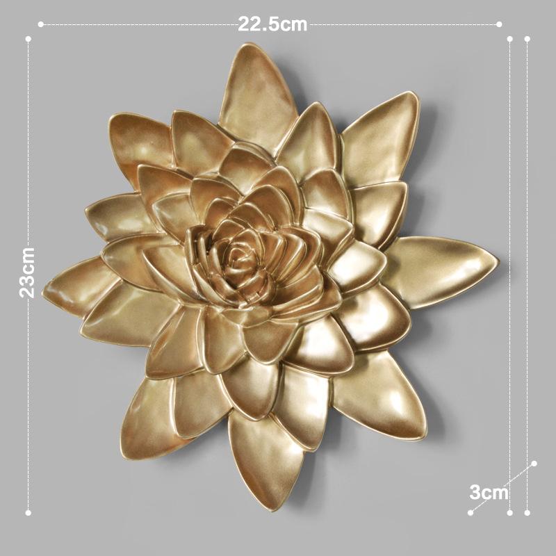 Szykowna 3D Biało-Szara Żywica Lotos Piwonia Kwiat Wiszące Ozdoby Styl Europejski Sztuka Dom TV Ściana Tło Dekor Rzemiosło Prezent