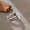 Punk Style CopperColor Oval Stone Ring Ladies Fashion Trend Holiday Party Jewelry Accessories Gifts