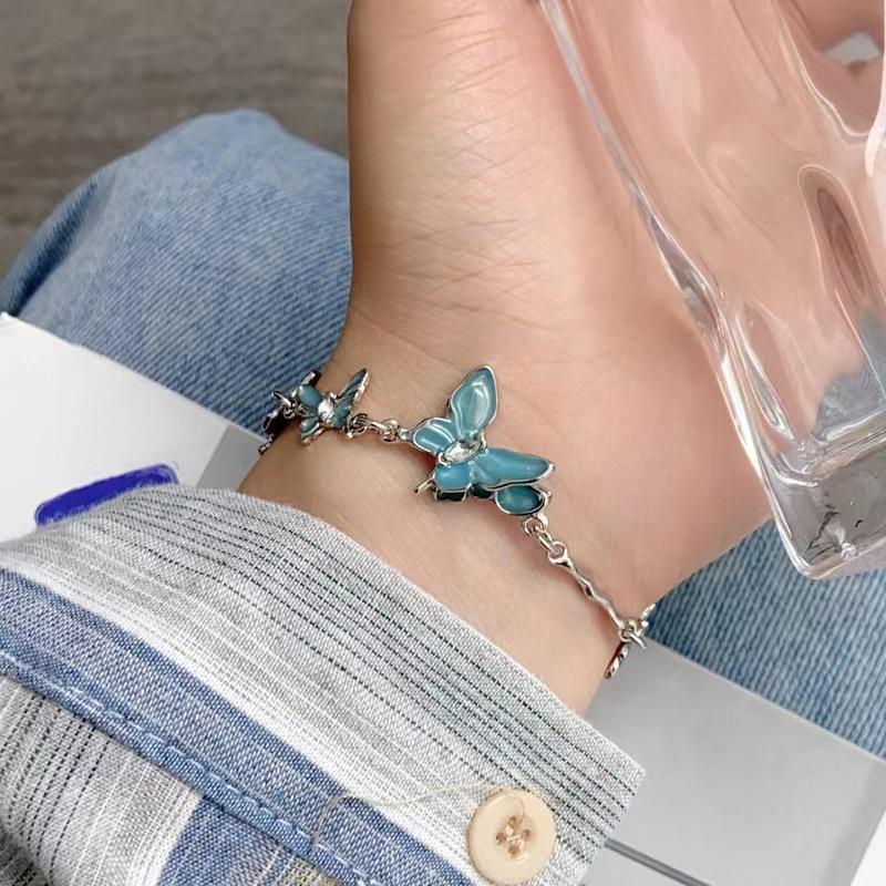 Cold wind azure butterfly bracelet female niche light luxury design student party girlfriend fairy face fashion jewelry