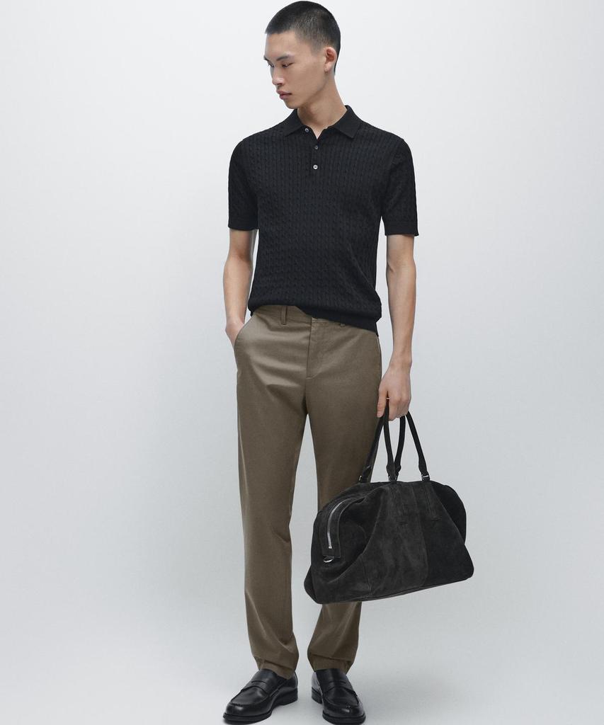 Masimodutti Cotton Blend Slim Fit Pants