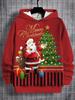 Unisex Santa Claus Christmas 3D Print Oversized Hoodie Casual Pullover Sweatshirt