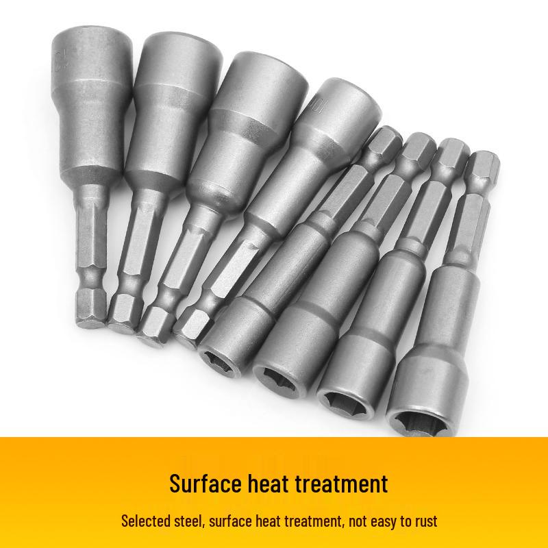 Strong Magnetic Hex Socket Bit Set for Electric & Air Wrench, Deep Extended Rod Screwdriver, Hand Drill