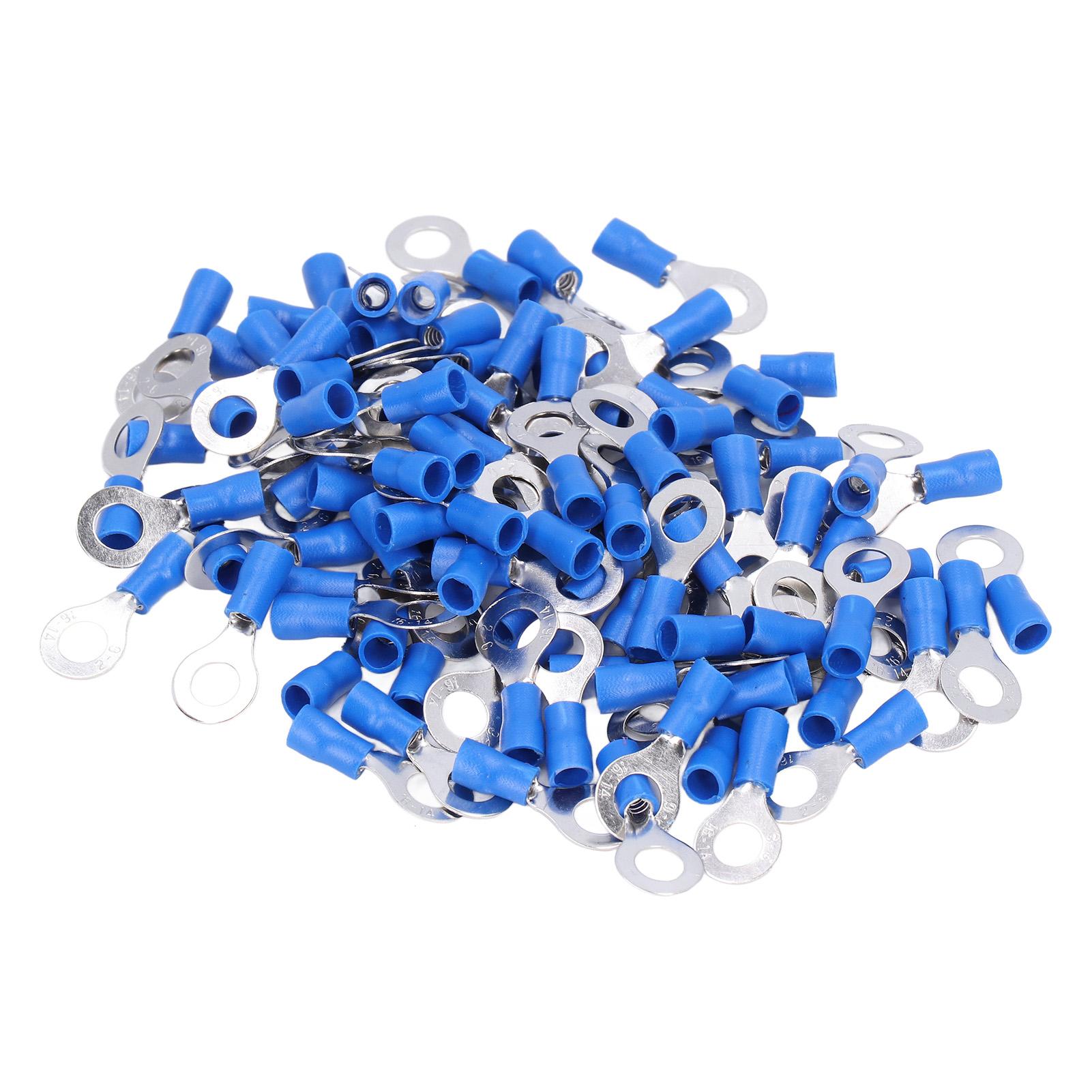 

100 шт. Попередньо ізольовані кільцеві клеми Мідні ПВХ Обтискні Клеми-З єднувачі для Машинного Обладнання AWG 1614