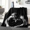 1pc 2PacHip Hop Blanket Soft Lightweight All Season Multi Purpose Throw for Sofa, Bed, Office & Picnics, French Style with Iconic Album Art & Quotes