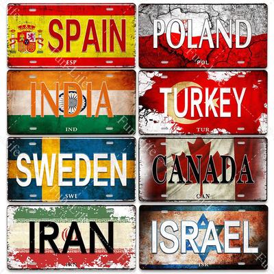 Retro Country Metallschild Plakette Metall Vintage Platte Blechschild Wanddeko für Zuhause Kunst Pub Bar Wanddekoration 15x30cm