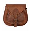 Dámská vintage taška přes rameno z pravé hnědé kůže Messenger Cross Body