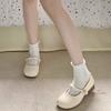 White round head retro versatile light mouth thick heel single shoes women's new autumn and winter skirt Mary Jane shoes