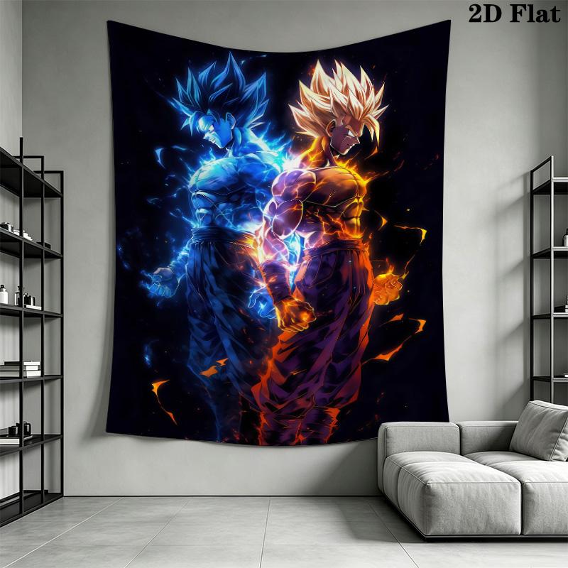 Son Goku Wall Tapestry Aesthetic Wall Hanging Printed Fabric Blanket Decorative Tapestries For Bedroom Living Room Home Decor