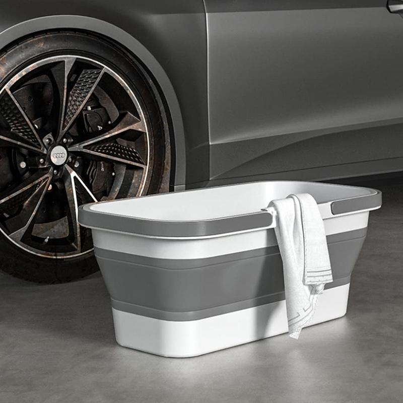 Secchio pieghevole per scopa Lavabo portatile pieghevole Secchio per lavaggio auto con manico Secchio da pesca Strumenti Barile di grande capacità