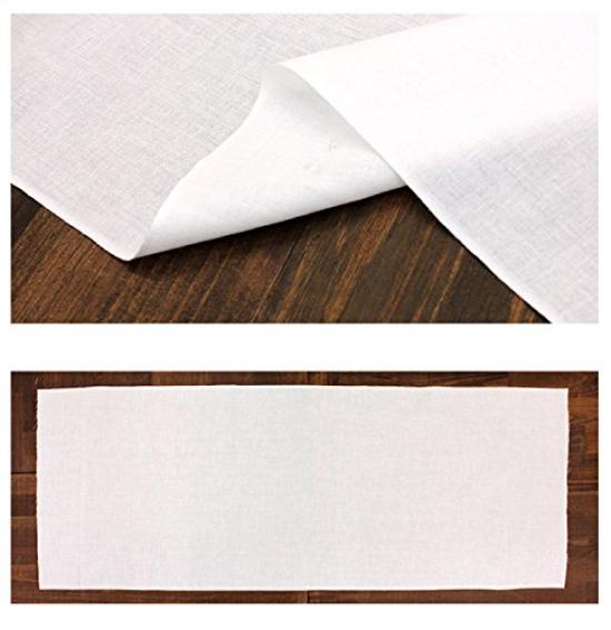 Zestaw 10 gładkich białych tenugui o wzorze około 33 x 90 cm ręczników zapobiegających strzępieniu, tkanina, (brak leczenia)