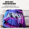 Chic High-end Vibe Game Controller Print Flannel Throw Blanket for Adult Quality Cozy Soft Warm Blanket for Travel Office Home