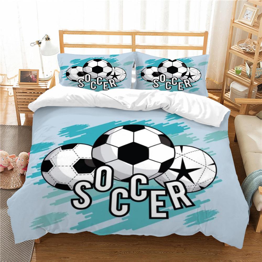 Heißer Verkauf 3D Fußball Druck Bettbezug-set Mode Bettwäsche Set Kinder Bettwäsche Anzug Einzel Größe Doppel Größe Schlafzimmer Dekor