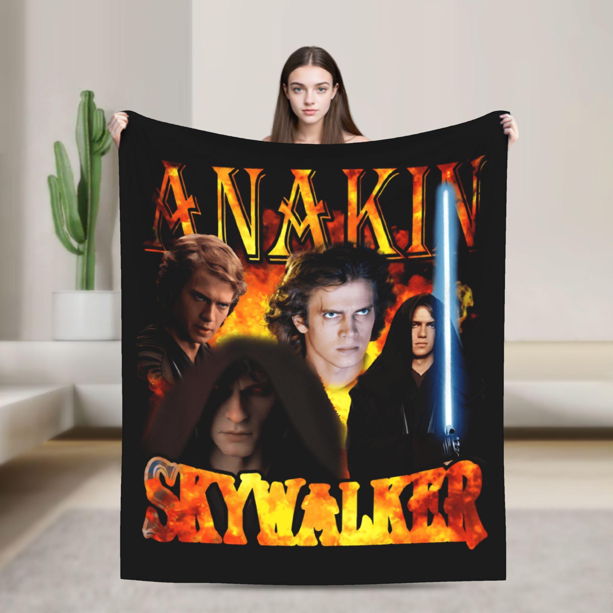 Retro Anakin Skywalker Movie Super Warm Blanket  Airplane Travel Plush Throw Blanket Novelty Flannel Bedspread Sofa Bed Cover 75x90cm