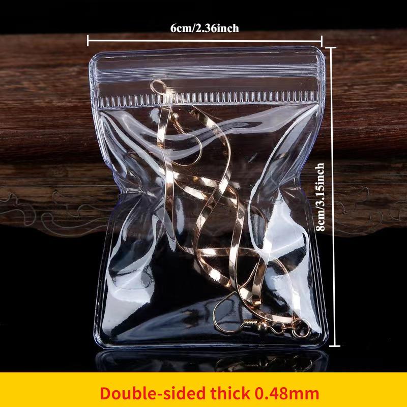 Sacchetto Sigillante Autoadesivo in PVC Spesso Altamente Trasparente Sacchetto per Imballaggio e Conservazione Usato per Gioielli Spille Anelli Braccialetti Ferramenta Pezzi Fatti a Mano Tasche