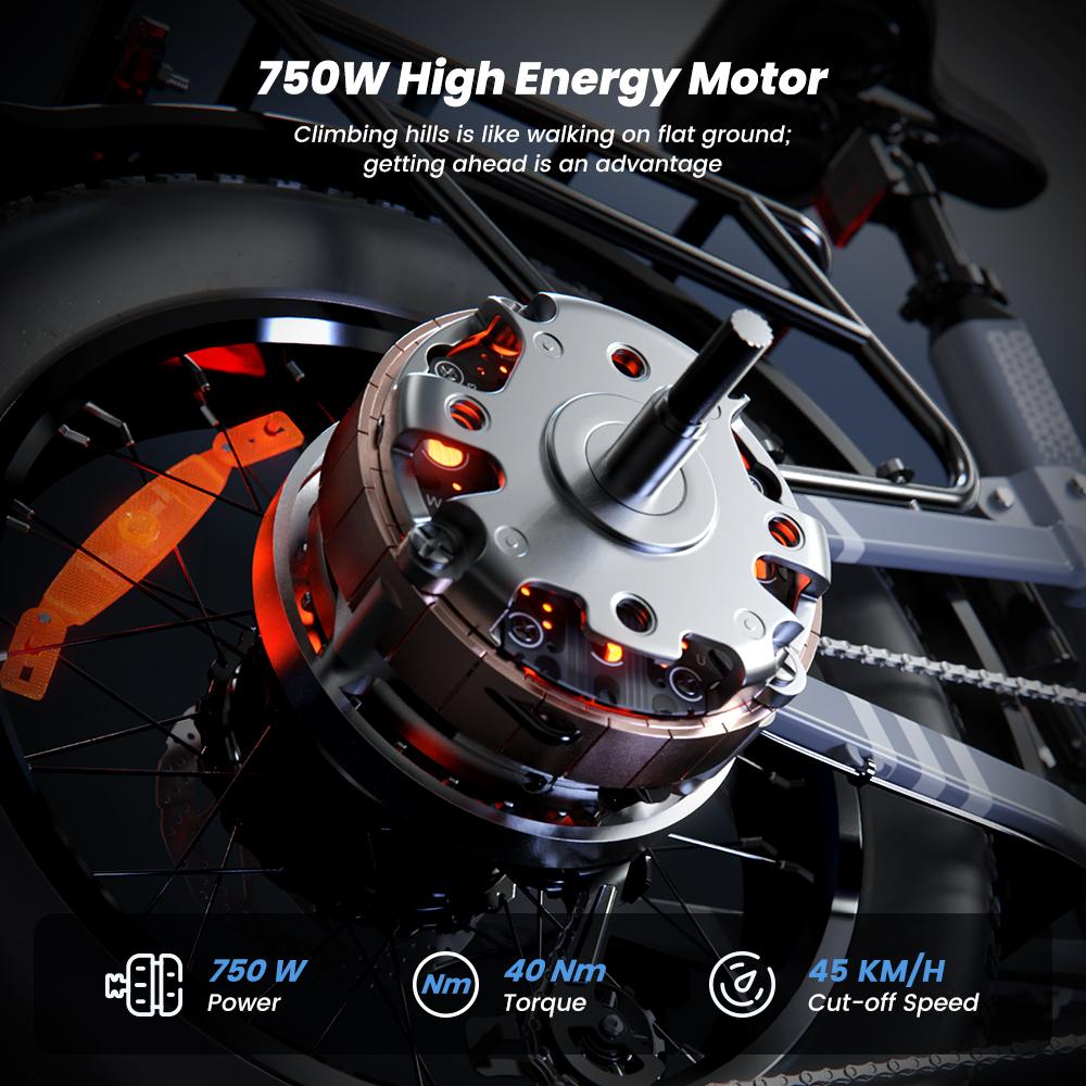 IScooter EB8 Elektrofahrrad 48V15Ah Akku 750W Motor City Elektrofahrräder 20 Zoll Reifen Faltbares E-Bike