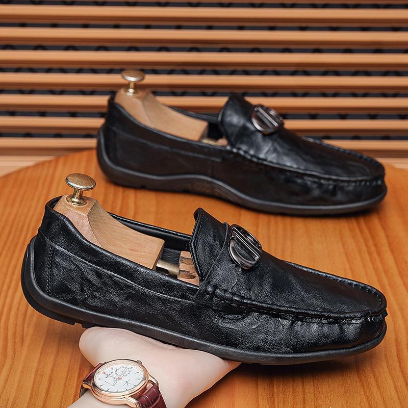 Men's Shoes New Summer Comfortable Breathable Shoes Soft-soled Leather Shoes Versatile Classic Business Style Men's Shoes Doudou Shoes