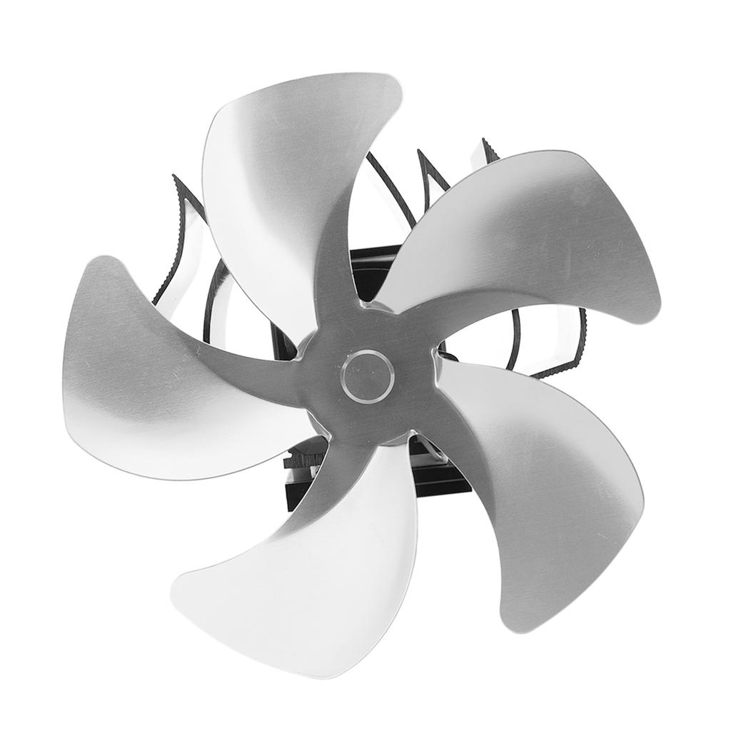 5-Blatt-Wärmebetriebener Herdventilator, geräuschloser, wandhängender, thermisch betriebener Kaminventilator aus Aluminiumlegierung